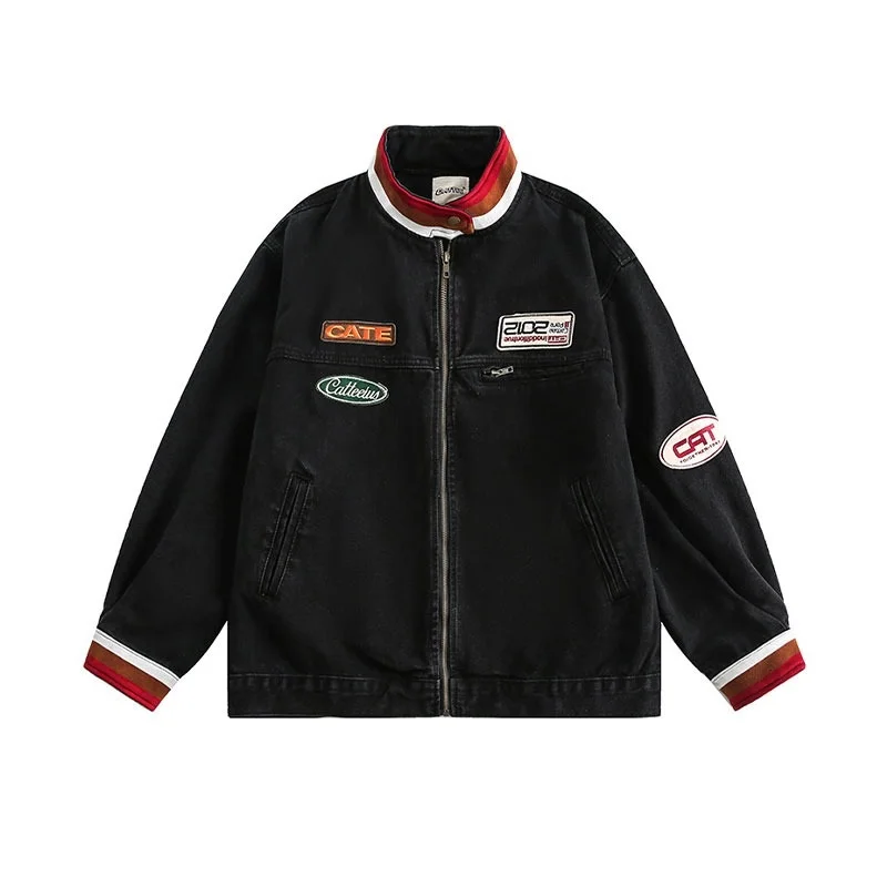 Весенний джинсовый джинсовый джинсовый тюнер с вышивкой американских букв, мужской модный свободный джинсовый тройник в стиле ретро с воротником-стойкой, молодежный Жан
Весенний джинсовый джинсовый джинсовый тюнер с вышивкой американских букв, мужской модный свободный джинсовый тройник в стиле ретро с воротником-стойкой, молодежный Жан