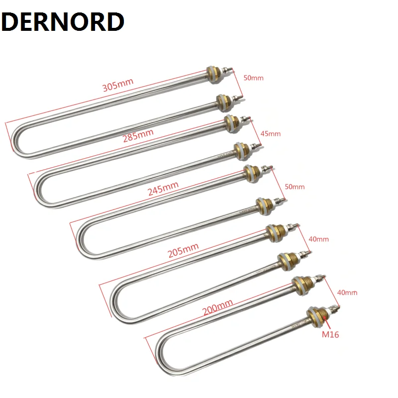DERNORD 220V U Type Electric Heating Tube M16 Copper Thread Water Heating Element 304 Stainless Steel 1kw/1.5kw/2kw/3kw/4kw
DERNORD 220V U Type Electric Heating Tube M16 Copper Thread Water Heating Element 304 Stainless Steel 1kw/1.5kw/2kw/3kw/4kw