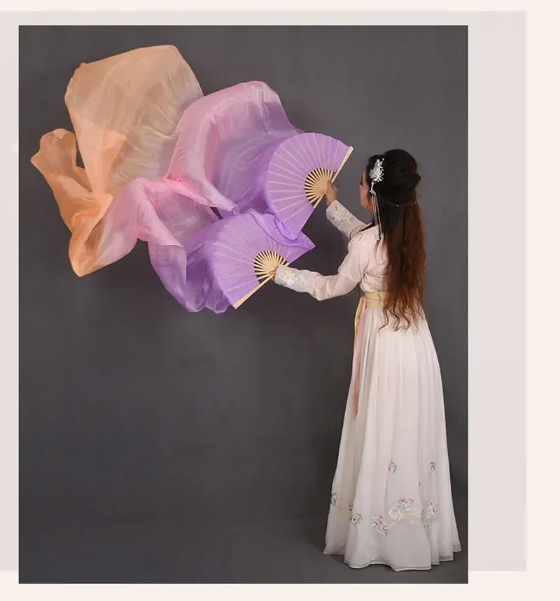 Popular Gradient-Color Belly Dance Real Silk Fan Veil Women Multicolor Long Folding Fans for Stage Performance Props Fan 1Pair
Popular Gradient-Color Belly Dance Real Silk Fan Veil Women Multicolor Long Folding Fans for Stage Performance Props Fan 1Pair