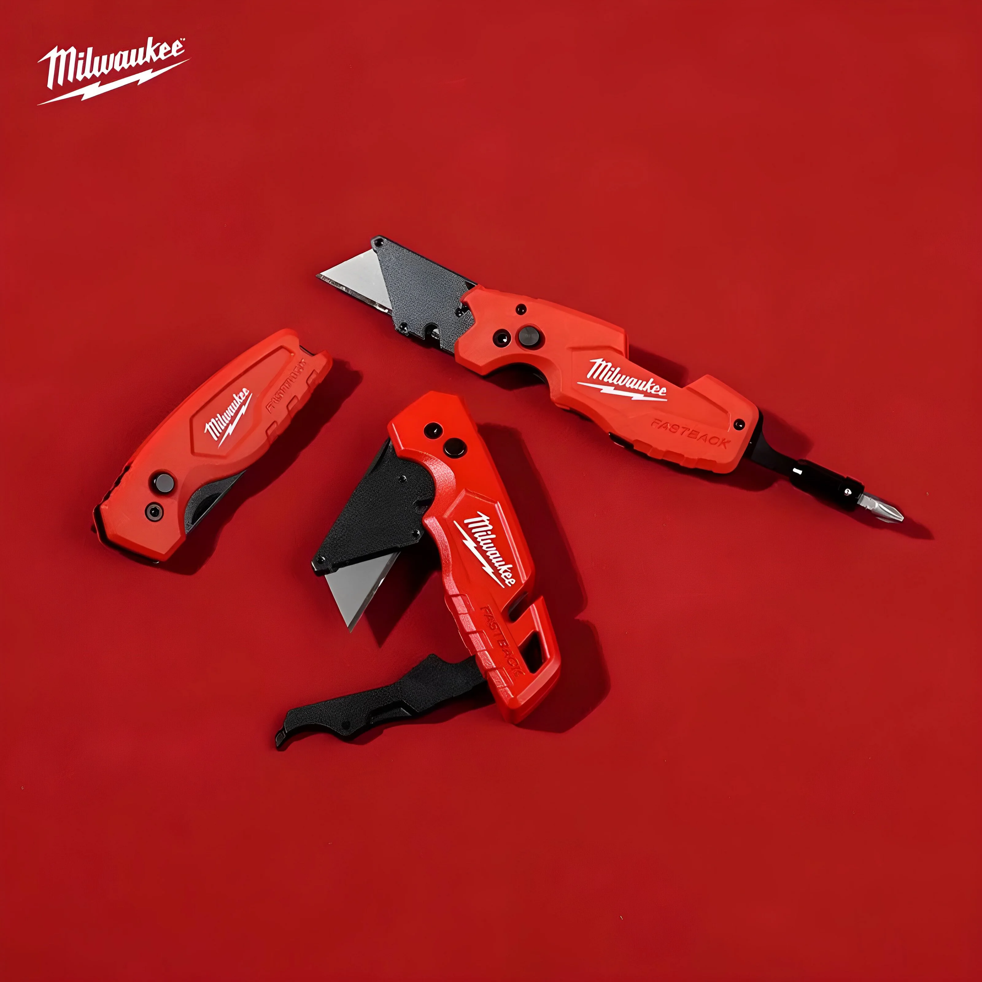 Milwaukee FASTBACK series, 6-in-1 folding multifunctional knife, blade angle less than 60 °, folding blade storage, art knife
Milwaukee FASTBACK series, 6-in-1 folding multifunctional knife, blade angle less than 60 °, folding blade storage, art knife