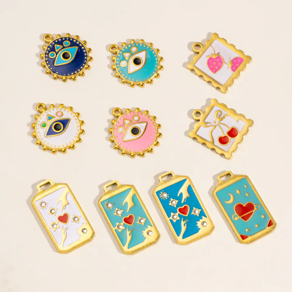 3Pcs Stainless Steel Retro Dripping Oil Eyes Style Card Heart Palm Polished Shiny Pendant Charms DIY Necklace Bracelet Jewelry
3Pcs Stainless Steel Retro Dripping Oil Eyes Style Card Heart Palm Polished Shiny Pendant Charms DIY Necklace Bracelet Jewelry