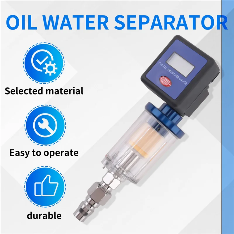 AB46-Digital Air Compressor Regulator, 1/4In Thread Compressed Filter Pressure Display Meter Oil Water Separator
AB46-Digital Air Compressor Regulator, 1/4In Thread Compressed Filter Pressure Display Meter Oil Water Separator