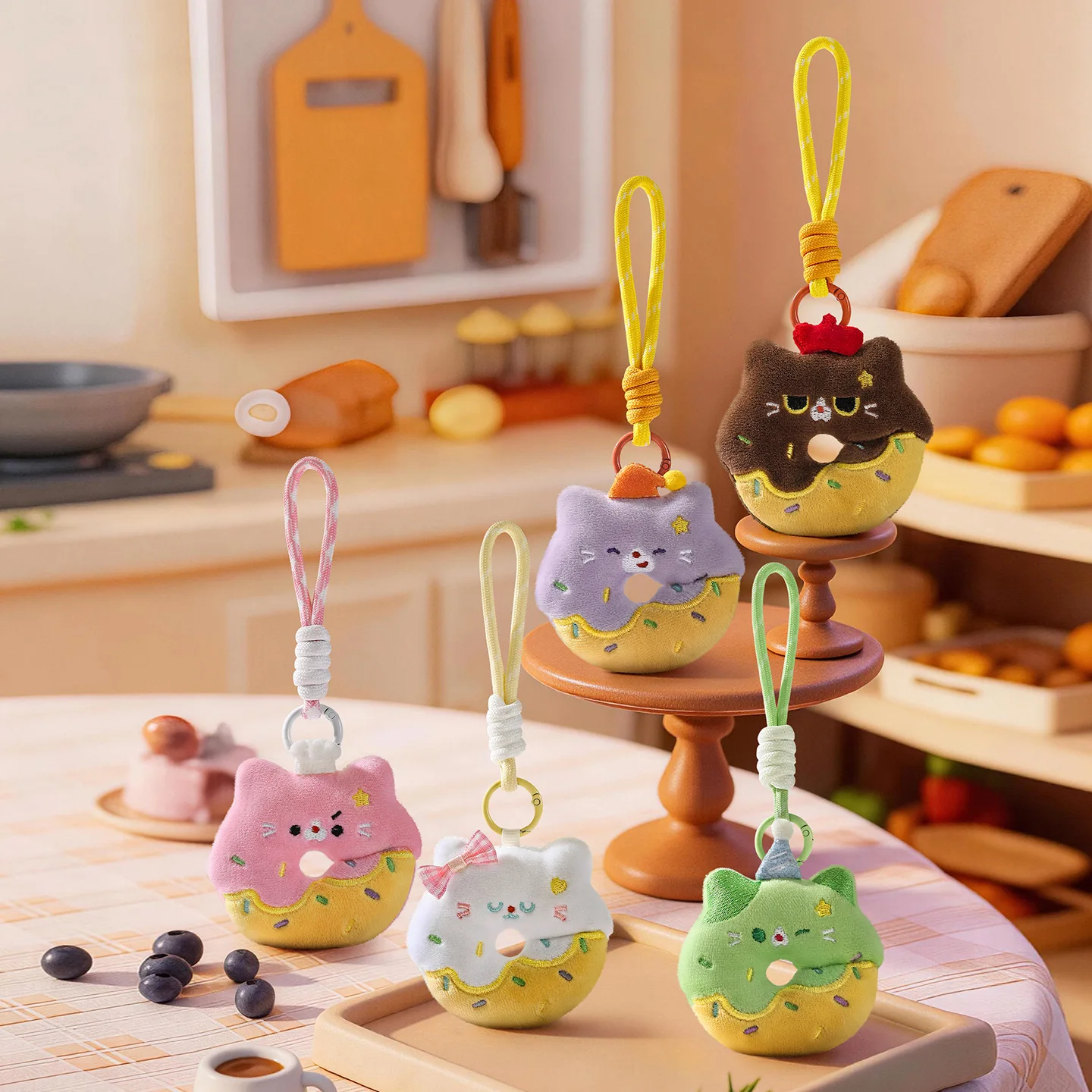 Furry doughnut pendant, cute cat keychain, bag hanger, jewelry for mobile phone chain, as a gift for girls
Furry doughnut pendant, cute cat keychain, bag hanger, jewelry for mobile phone chain, as a gift for girls