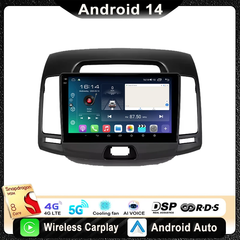 For Hyundai Elantra 4 HD 2006 - 2012 Car Radio Multimedia Video Player Navigation Stereo GPS Android 14 wireless Carplay DSP 5G
For Hyundai Elantra 4 HD 2006 - 2012 Car Radio Multimedia Video Player Navigation Stereo GPS Android 14 wireless Carplay DSP 5G