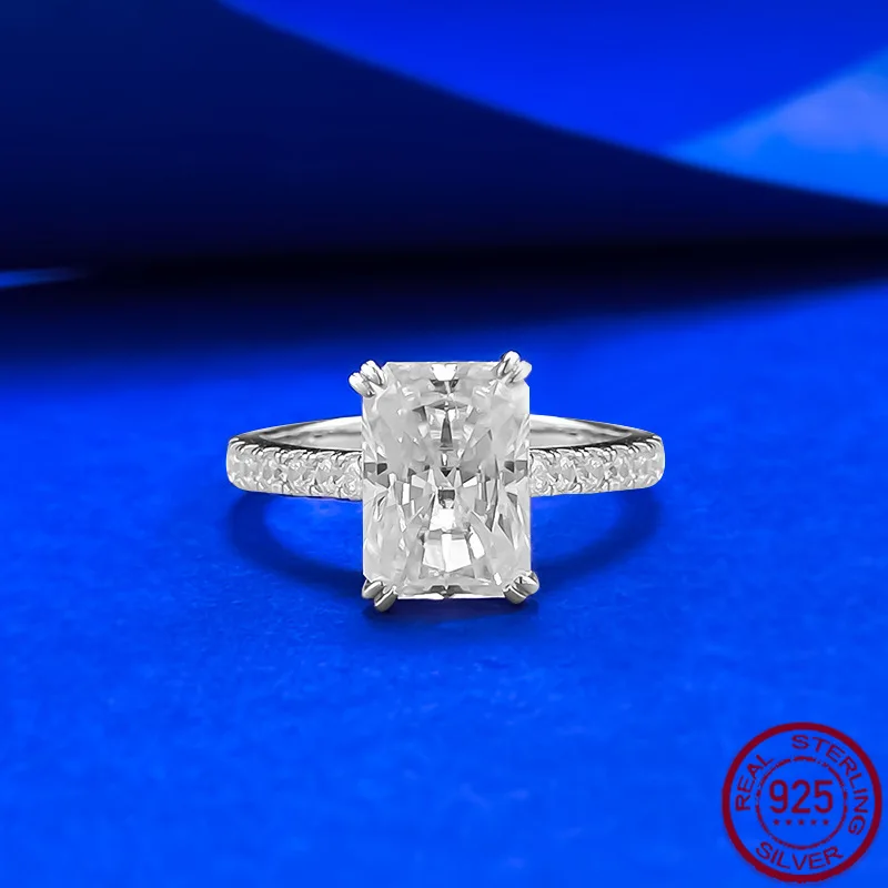 New S925 Silver 7 * 10mm Rectangular Round Pointed Bottom Mosan D-color Ring with Hollow Out and Inlaid Bottom, Light Luxury
New S925 Silver 7 * 10mm Rectangular Round Pointed Bottom Mosan D-color Ring with Hollow Out and Inlaid Bottom, Light Luxury