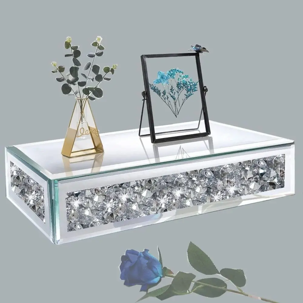 2pcs Premium Mirror Glass Mirror Glass Floating Shelf Exquisite Rhinestone Decoration Smooth Surface Wall Mounted Shelf
2pcs Premium Mirror Glass Mirror Glass Floating Shelf Exquisite Rhinestone Decoration Smooth Surface Wall Mounted Shelf