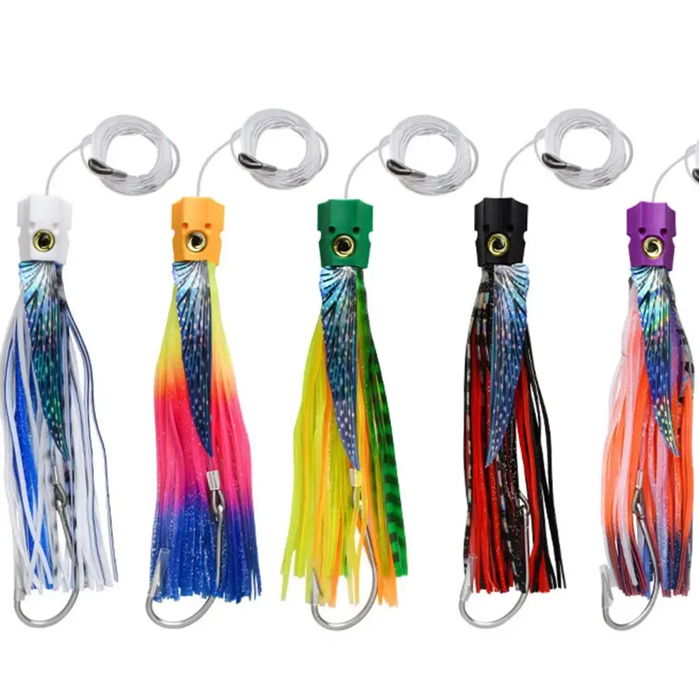 Mahi Wahoo Lure Winged Trolling Lure Squid Tuna Big Game Fishing Teaser Rigged Daisy Chain Saltwater Artificial Bait 77g
Mahi Wahoo Lure Winged Trolling Lure Squid Tuna Big Game Fishing Teaser Rigged Daisy Chain Saltwater Artificial Bait 77g