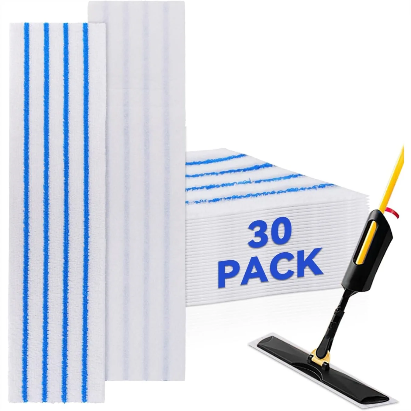 30 Pack Disposable Microfiber Mop Pad Refills for Rubbermaid Quick Connect Mop System with Scrubbing Stripes for Wet & Dry
30 Pack Disposable Microfiber Mop Pad Refills for Rubbermaid Quick Connect Mop System with Scrubbing Stripes for Wet & Dry