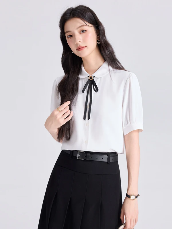 Slim Fit White Shirt Women's Summer Design Professional Workwear Short Sleeve Button up Straight Cut Polyester Fiber Shirt
Slim Fit White Shirt Women's Summer Design Professional Workwear Short Sleeve Button up Straight Cut Polyester Fiber Shirt