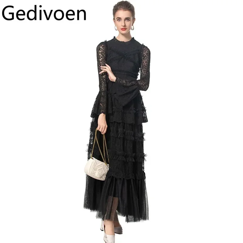 Gedivoen Women's Vintage Party Ball Gown Dress Edible Tree Fungus Edge Mesh Embroidery Dresses with long sleeves
Gedivoen Women's Vintage Party Ball Gown Dress Edible Tree Fungus Edge Mesh Embroidery Dresses with long sleeves