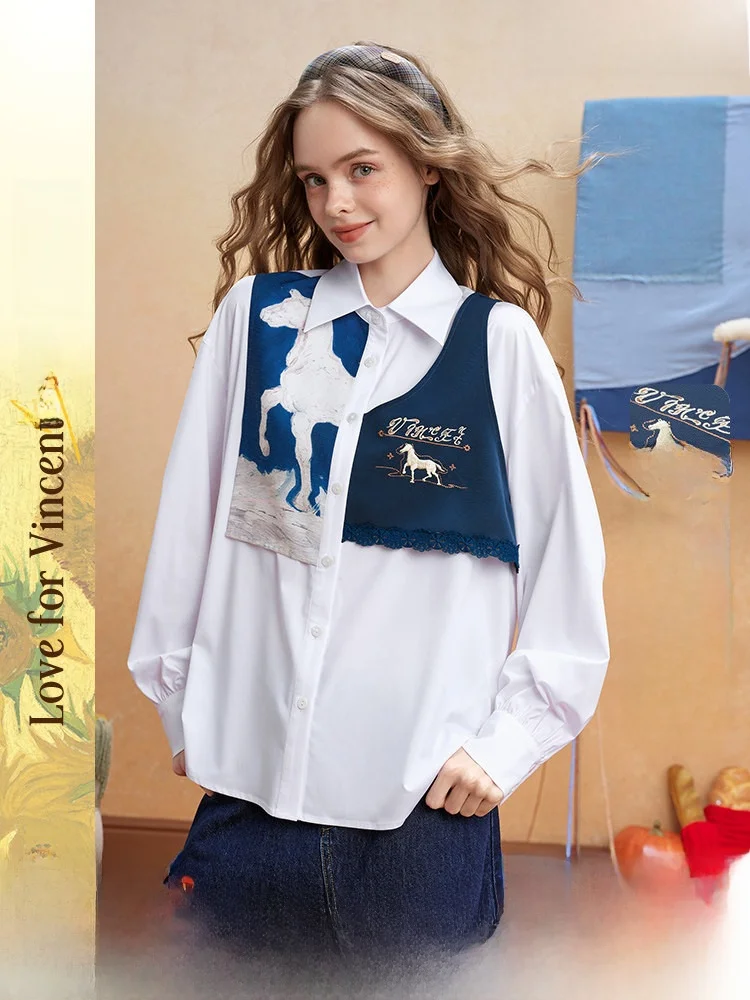 Two Tee Things Van Gogh Art Hunting Ban Autumn New Print Cloth Patchwork Fake Two-Piece Long Sve irt Casual Loose Fit
Two Tee Things Van Gogh Art Hunting Ban Autumn New Print Cloth Patchwork Fake Two-Piece Long Sve irt Casual Loose Fit