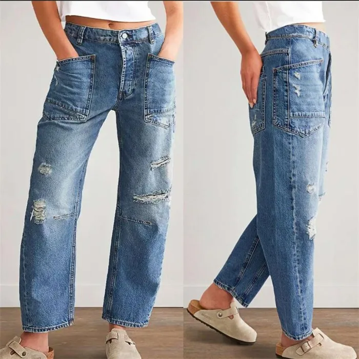 Washed Vintage Straight Leg Wide Leg Jeans Women's Denim Pants Casual Style Natural Waist Jeans Casual Loose Fit Jeans
Washed Vintage Straight Leg Wide Leg Jeans Women's Denim Pants Casual Style Natural Waist Jeans Casual Loose Fit Jeans
