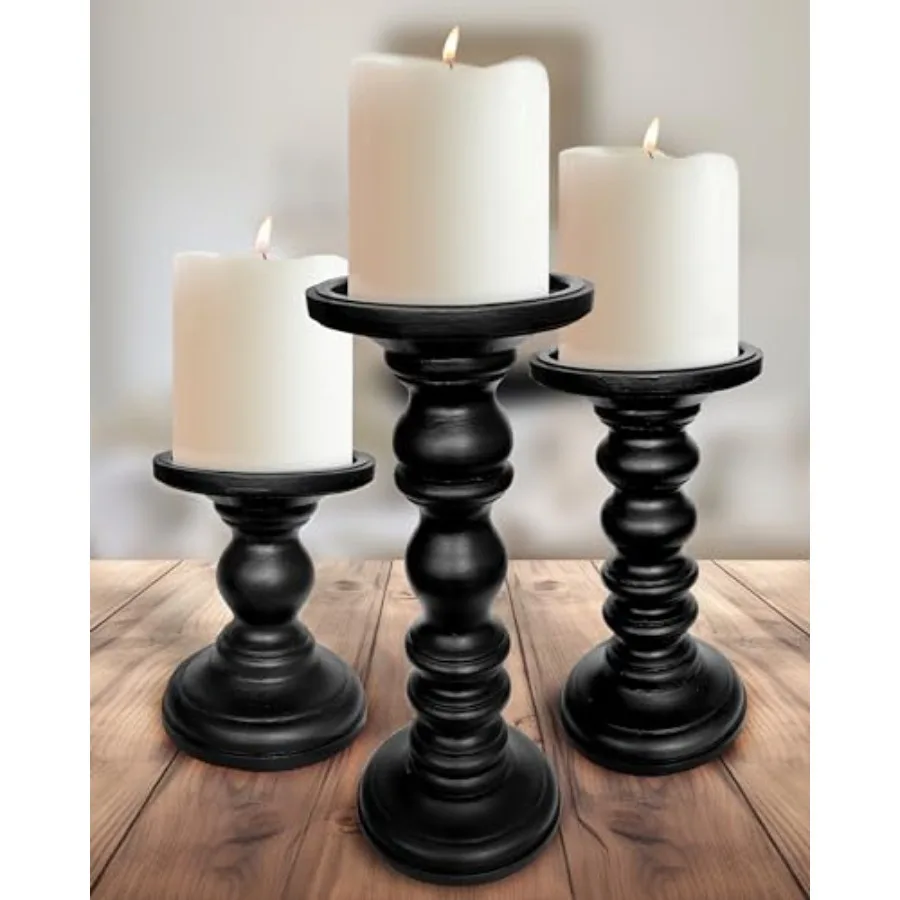 Candle Holders for Pillar Candles Set of 3 Tall Large Rustic Pillar Candlestick Stands - Fits Both 4 inch and 3 inch Wide Pilla
Candle Holders for Pillar Candles Set of 3 Tall Large Rustic Pillar Candlestick Stands - Fits Both 4 inch and 3 inch Wide Pilla