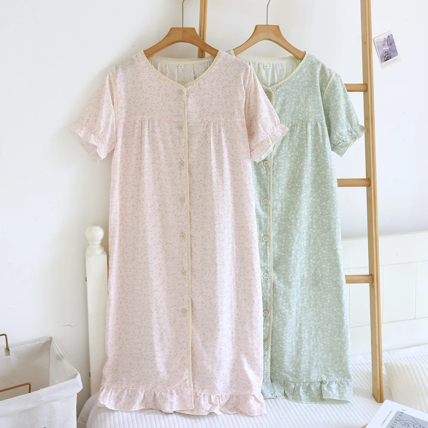 Cotton Cloth Nightdress Short Sleeved Sleepwear Clothes for Women Summer Homewear Lingerie Dresses
Cotton Cloth Nightdress Short Sleeved Sleepwear Clothes for Women Summer Homewear Lingerie Dresses