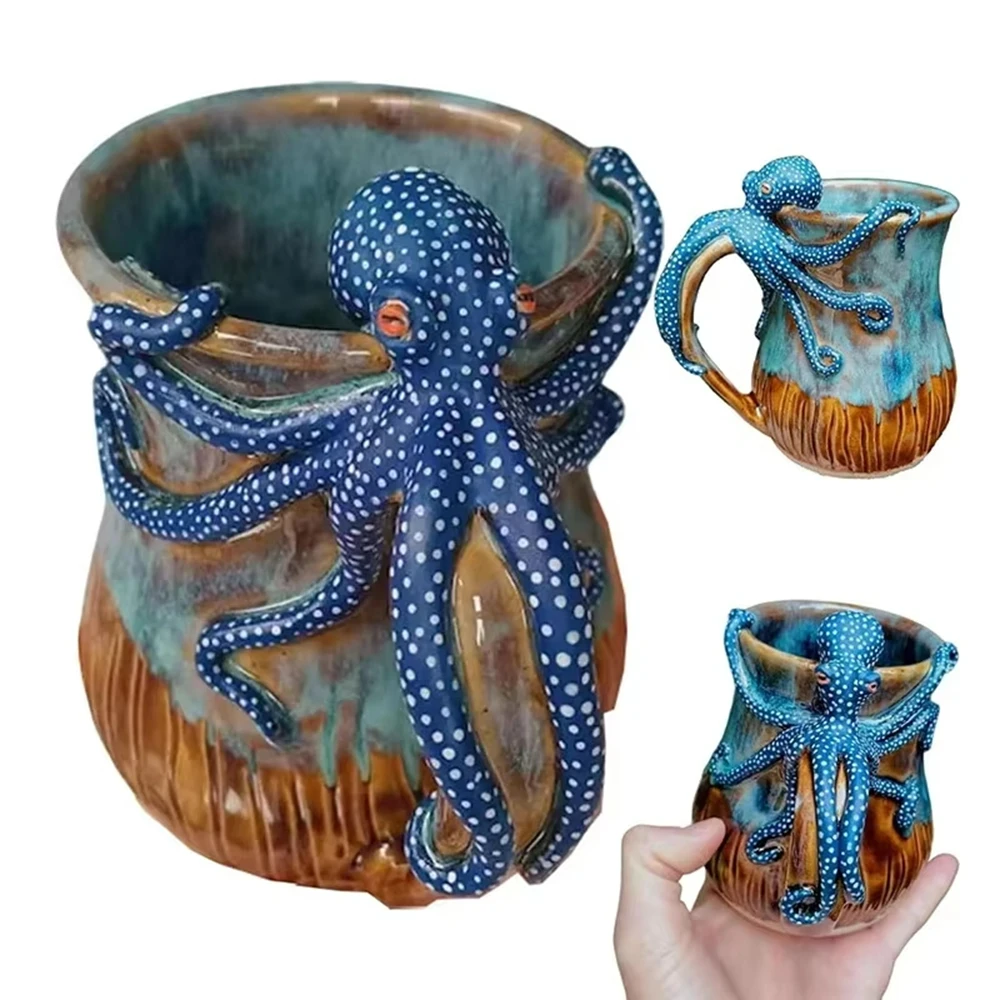 Deep Blue Octopus Mug Handmade Statue Sea Animal Mug With Handle Novelty Drinkware For Coffee And Milk Tea Enthusiasts Gifts
Deep Blue Octopus Mug Handmade Statue Sea Animal Mug With Handle Novelty Drinkware For Coffee And Milk Tea Enthusiasts Gifts