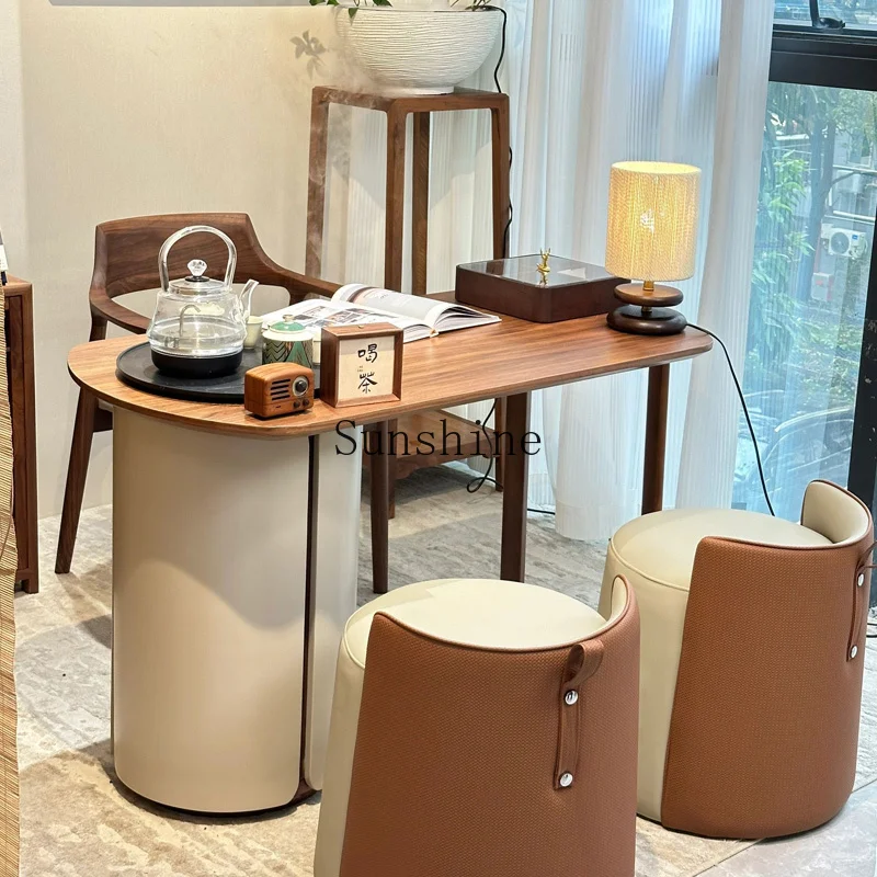 New Chinese style modern simple tea desk integrated dual-purpose small balcony home living room office
New Chinese style modern simple tea desk integrated dual-purpose small balcony home living room office