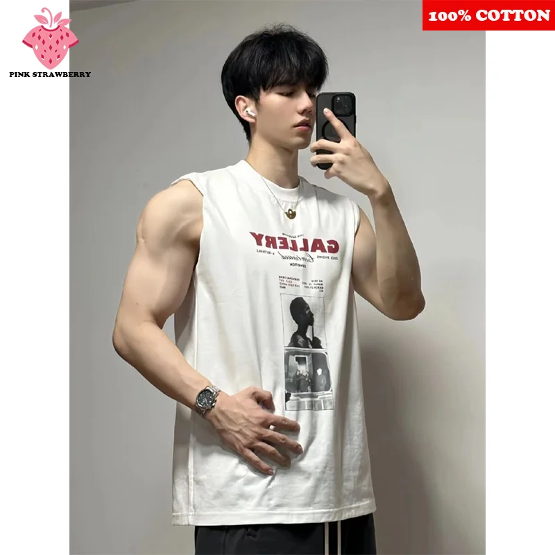 American style Vest Men's Summer New Sport Sleeveless Tee Fitness Swimm Run Sweat absorbing vest Quick Dry Y2k Top men clothing
American style Vest Men's Summer New Sport Sleeveless Tee Fitness Swimm Run Sweat absorbing vest Quick Dry Y2k Top men clothing