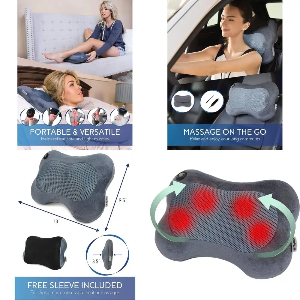 Heated 3D Kneading Massage Pillow for Back & Neck Pain Relief, Deep Tissue Shiatsu, ZMA-13, Slate
Heated 3D Kneading Massage Pillow for Back & Neck Pain Relief, Deep Tissue Shiatsu, ZMA-13, Slate