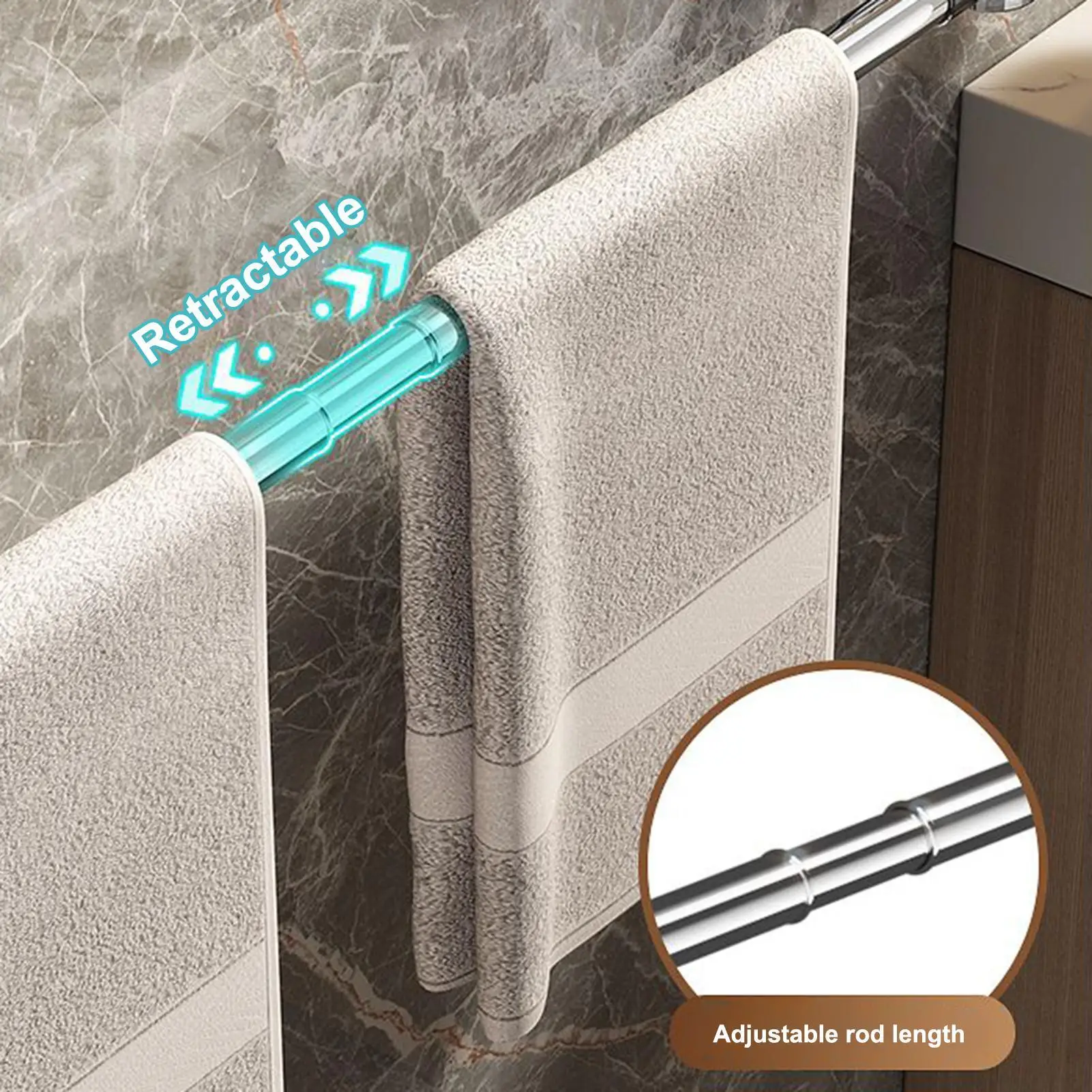 Вешалка для полотенец для ванной комнаты, вешалка для полотенец для ванной комнаты, настенная присоска, регулируемый держатель, органайзер для хранения халатов 
Вешалка для полотенец для ванной комнаты, вешалка для полотенец для ванной комнаты, настенная присоска, регулируемый держатель, органайзер для хранения халатов