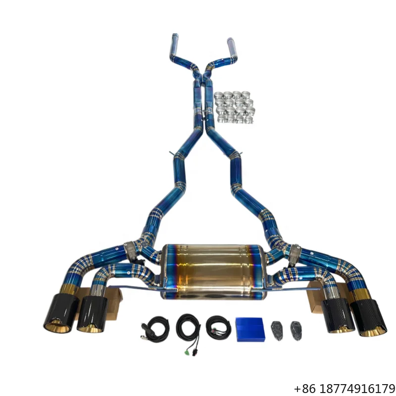 Blue Titanium Valved Catback Exhaust for M5 F90 2018-2023 S63 4.4L V8 OEM/Remote Valve Control with Carbon Exhaust Tips
Blue Titanium Valved Catback Exhaust for M5 F90 2018-2023 S63 4.4L V8 OEM/Remote Valve Control with Carbon Exhaust Tips