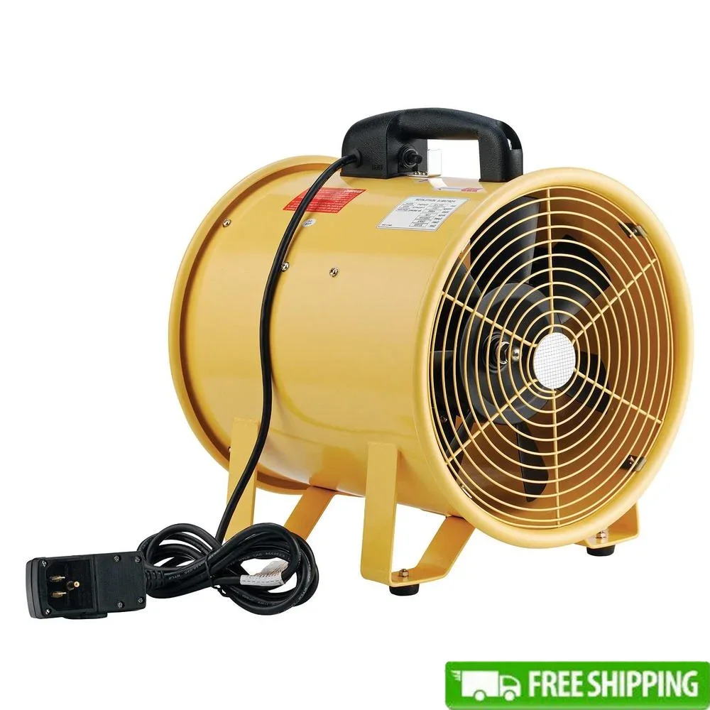 Portable Ventilation Fan 12" Diameter Industrial Blower Lightweight Portable Yellow Steel Housing Reduce Noise & Vibrations 10'L
Portable Ventilation Fan 12" Diameter Industrial Blower Lightweight Portable Yellow Steel Housing Reduce Noise & Vibrations 10'L