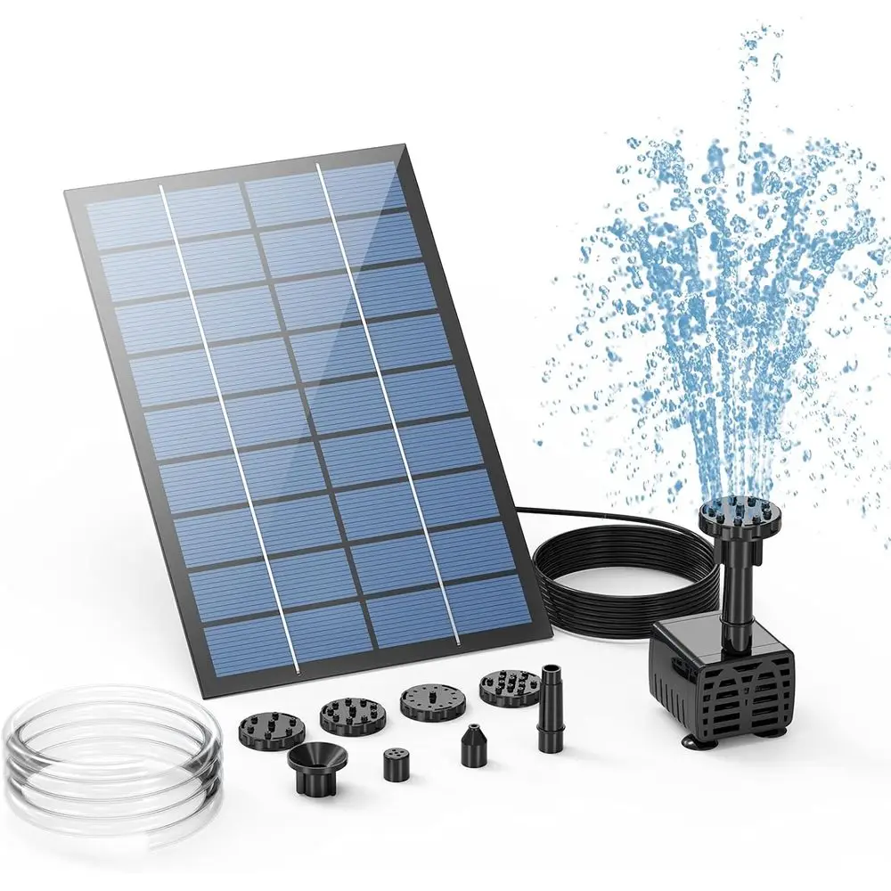 DIY 2.5W Mountain Pump for Water Fountain with 6 Nozzles and 4ft Water Pipe, Powered Pump for Bird Bath, Ponds, Garden and Fish
DIY 2.5W Mountain Pump for Water Fountain with 6 Nozzles and 4ft Water Pipe, Powered Pump for Bird Bath, Ponds, Garden and Fish