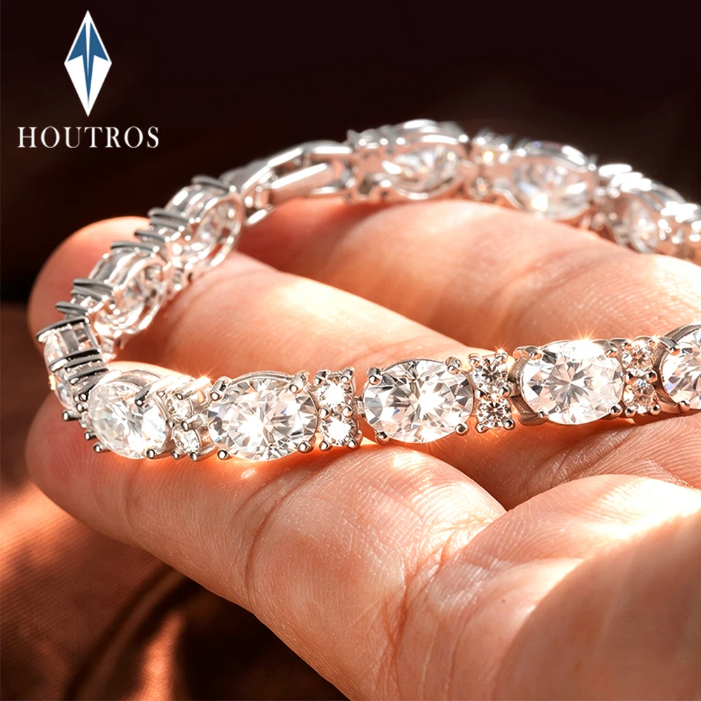 6X8mm Oval Cut Full Moissanite Tennis Bracelet 925 Sterling Silver East West Oval and Round Diamond Bracelet for Women Jewelry
6X8mm Oval Cut Full Moissanite Tennis Bracelet 925 Sterling Silver East West Oval and Round Diamond Bracelet for Women Jewelry