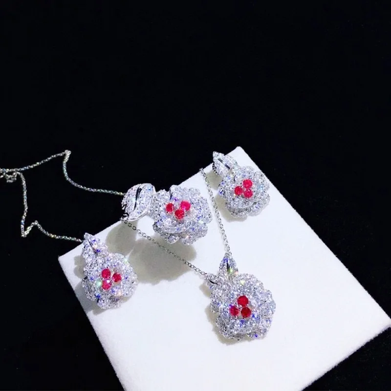 Factory Luxury Style New Classic Rose 925 Silver Korean Style Simple Personality Earring Necklace Jewelry Set For Women Jewelry
Factory Luxury Style New Classic Rose 925 Silver Korean Style Simple Personality Earring Necklace Jewelry Set For Women Jewelry