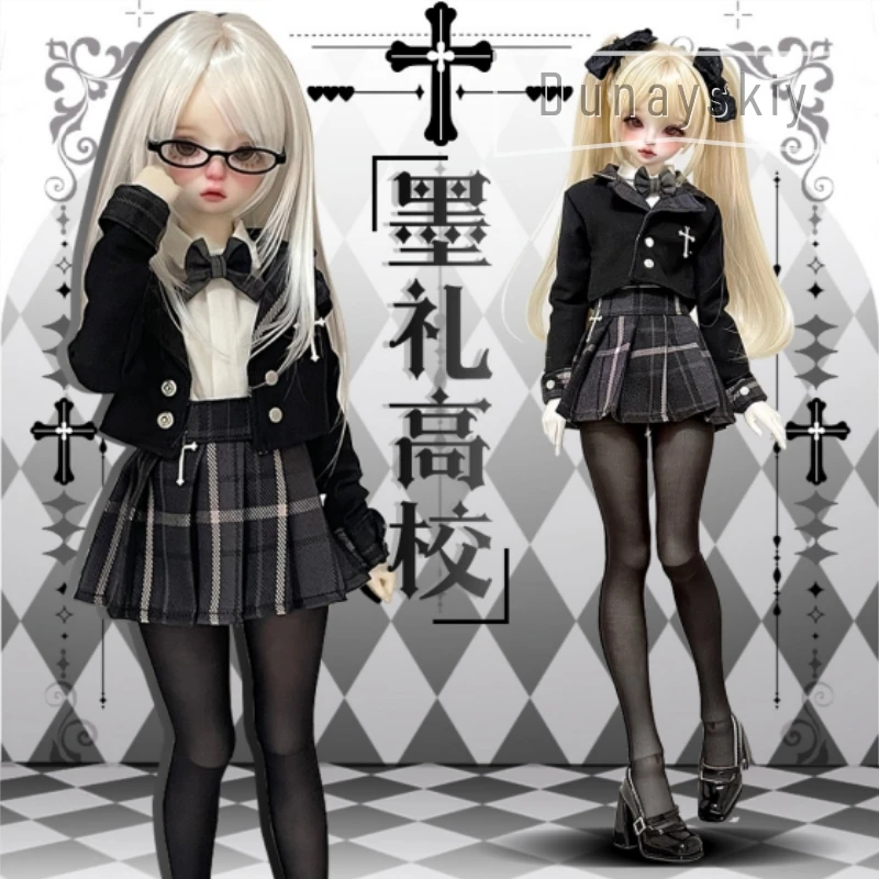 Jirai Kei JK Uniform Set For 1/4 Scale BJD Full Set Including Cropped Blazer Top Plaid Skirt Bow Tie Stockings Gothic Preppy
Jirai Kei JK Uniform Set For 1/4 Scale BJD Full Set Including Cropped Blazer Top Plaid Skirt Bow Tie Stockings Gothic Preppy