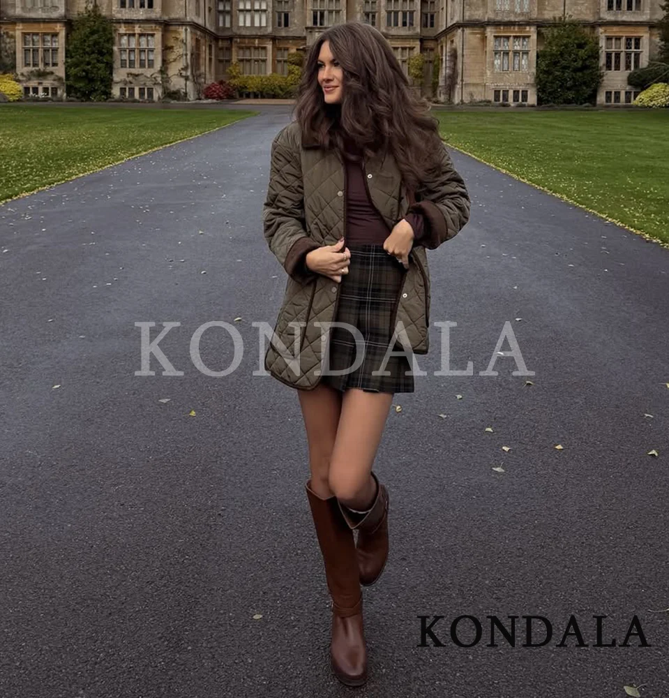 KONDALA осень-зима ромб свободное пальто женское пальто с лацканами и карманами на пуговицах 2025 модная элегантная повседневная женская куртка пальто
KONDALA осень-зима ромб свободное пальто женское пальто с лацканами и карманами на пуговицах 2025 модная элегантная повседневная женская куртка пальто