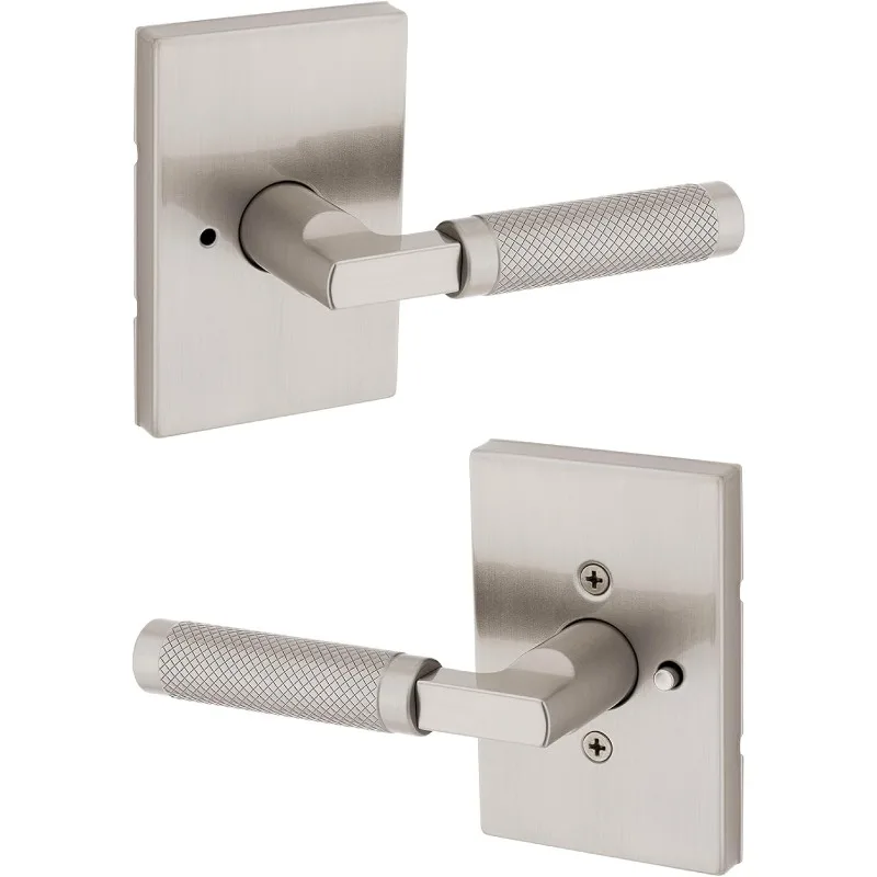 Prava Interior Privacy Door Knurled Handle with Lock, Door Lever for Bathroom and Bedroom, Satin Nickel, Reversible Keyl
Prava Interior Privacy Door Knurled Handle with Lock, Door Lever for Bathroom and Bedroom, Satin Nickel, Reversible Keyl