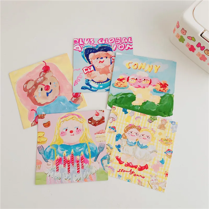 8Pcs Korean Postcards INS Style Cute Oil Painting Bear Handbook Decoration Card Photo Props Wall Stickers Greeting Cards
8Pcs Korean Postcards INS Style Cute Oil Painting Bear Handbook Decoration Card Photo Props Wall Stickers Greeting Cards