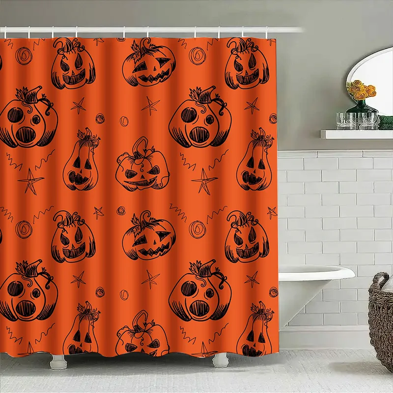 Tuniu черный контур тыква Хэллоуин занавеска для душа жуткий декор для ванной комнаты милый Джек O фонарь дизайн
Tuniu черный контур тыква Хэллоуин занавеска для душа жуткий декор для ванной комнаты милый Джек O фонарь дизайн