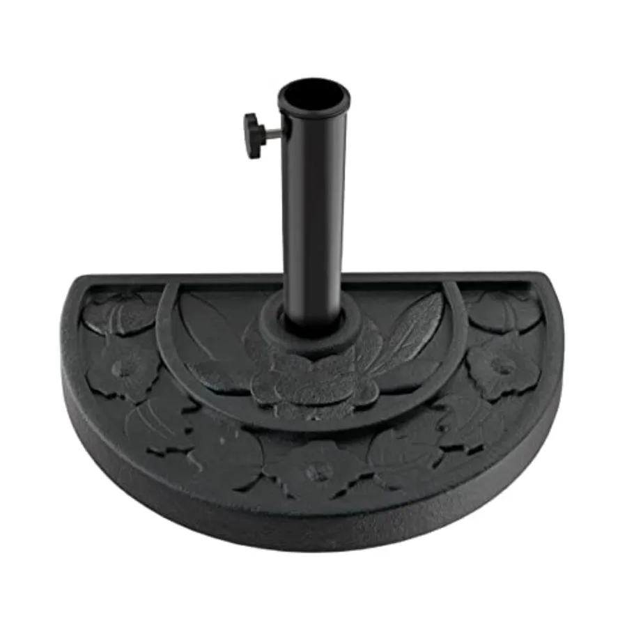 Half Round Umbrella Base - 20lb Weighted Semicircle Freestanding Resin and Concrete Umbrella Stand for Outdoor Use by Black
Half Round Umbrella Base - 20lb Weighted Semicircle Freestanding Resin and Concrete Umbrella Stand for Outdoor Use by Black