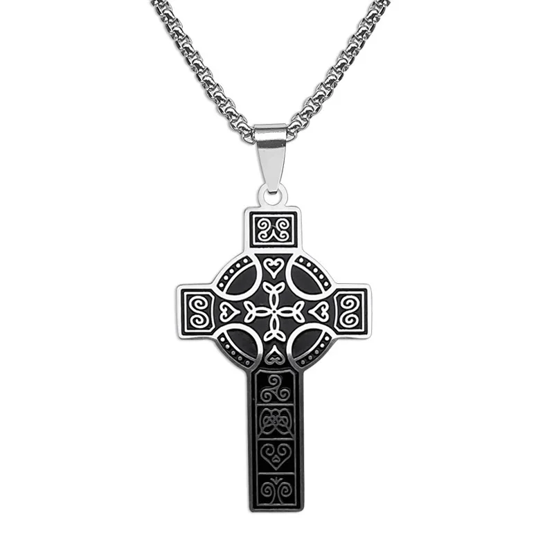 Irish style Jesus Cross Stainless Steel Religious Necklace For Men Fashion Cross Pendent With Chain Necklace Jewelry Gift
Irish style Jesus Cross Stainless Steel Religious Necklace For Men Fashion Cross Pendent With Chain Necklace Jewelry Gift