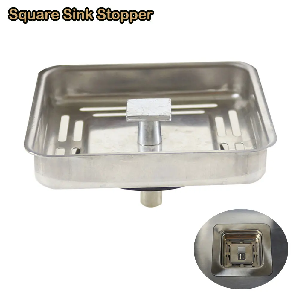 New Square Stainless Steel Kitchen Sink Strainer Drainer Post Stopper Waste Plug Waste Plug Sink Filter Basin Sink Drain
New Square Stainless Steel Kitchen Sink Strainer Drainer Post Stopper Waste Plug Waste Plug Sink Filter Basin Sink Drain