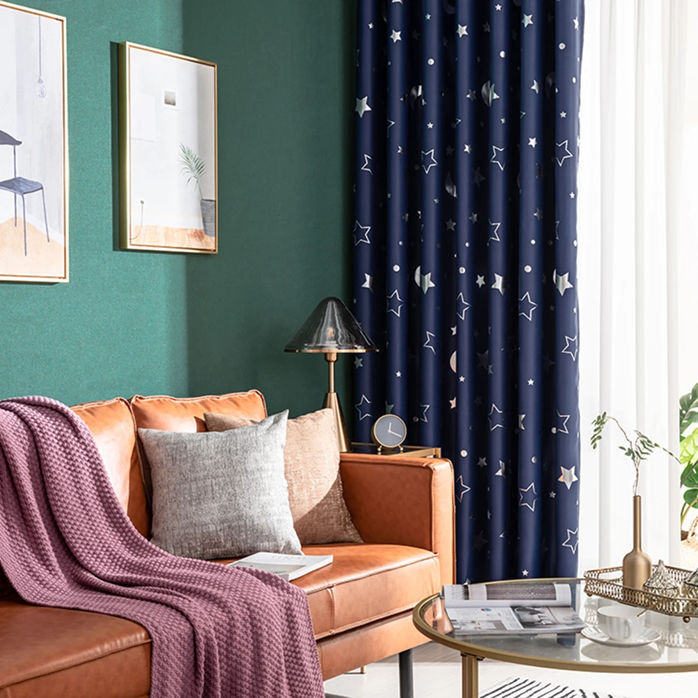 Simple Fashion Window Curtain Silver Stars Moon Design Blackout Heat Insulation Punching Curtains Kids Bedroom Living Thermal
Simple Fashion Window Curtain Silver Stars Moon Design Blackout Heat Insulation Punching Curtains Kids Bedroom Living Thermal