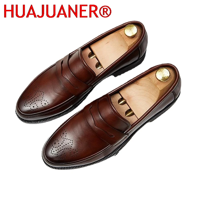 Luxury Brand Penny Loafers men Casual shoes Slip on Leather Dress shoes big size 38-46 Brogue Carving loafer Driving party
Luxury Brand Penny Loafers men Casual shoes Slip on Leather Dress shoes big size 38-46 Brogue Carving loafer Driving party