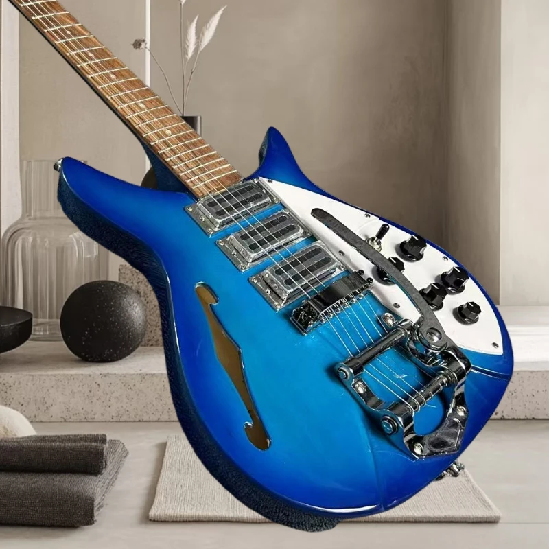 Blue Semi-Hollow 325 Style Guitar SSS Pickups Bigsby Tremolo Mahogany Body Jangle Pop Free Shipping
Blue Semi-Hollow 325 Style Guitar SSS Pickups Bigsby Tremolo Mahogany Body Jangle Pop Free Shipping