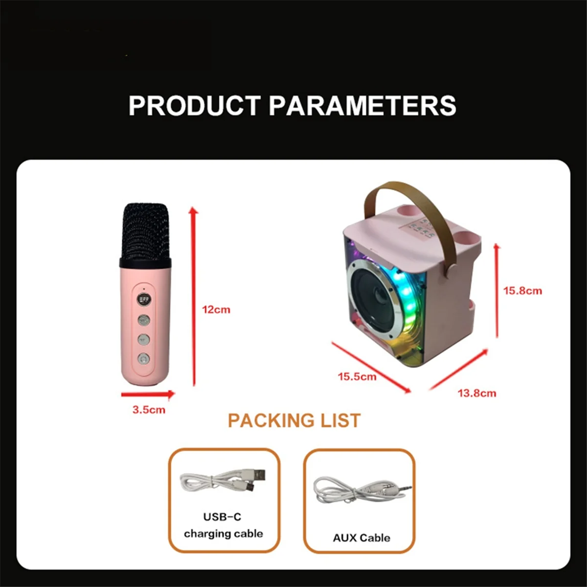 Высокомощный караоке Bluetooth-динамик Музыкальный ритм-свет Стерео объемный беспроводной сабвуфер с двойным микрофоном Красный
Высокомощный караоке Bluetooth-динамик Музыкальный ритм-свет Стерео объемный беспроводной сабвуфер с двойным микрофоном Красный