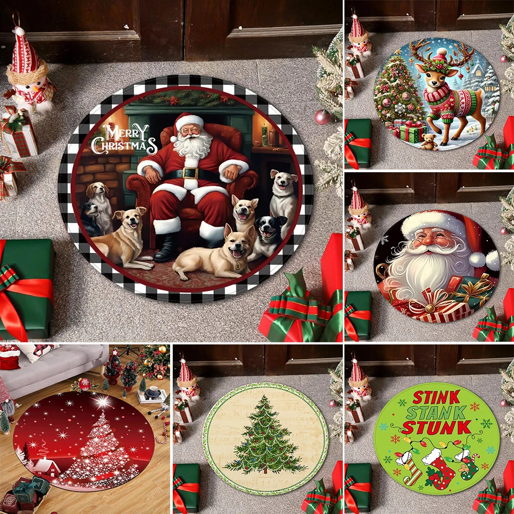 Christmas Round Non-slip Carpet Home Living Room Bedroom Atmosphere Decoration Easy To Care Carpet Natale Kerst Елочные Игрушки
Christmas Round Non-slip Carpet Home Living Room Bedroom Atmosphere Decoration Easy To Care Carpet Natale Kerst Елочные Игрушки