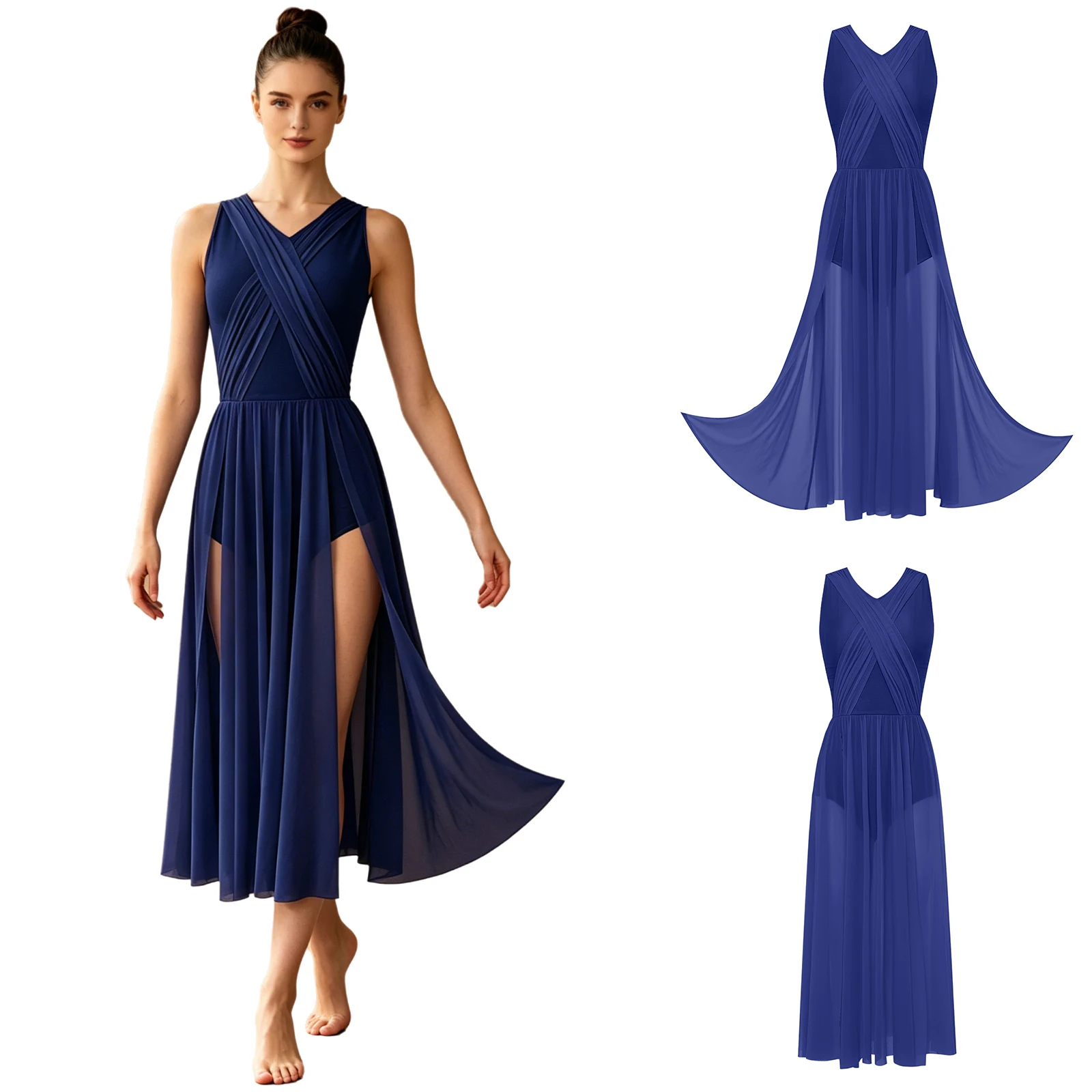 Women Lyrical Contemporary Modern Dance Costume Sheer Mesh Wide-leg Bottoms Jumpsuit Split Spliced Dress Classical Dance Costume
Women Lyrical Contemporary Modern Dance Costume Sheer Mesh Wide-leg Bottoms Jumpsuit Split Spliced Dress Classical Dance Costume