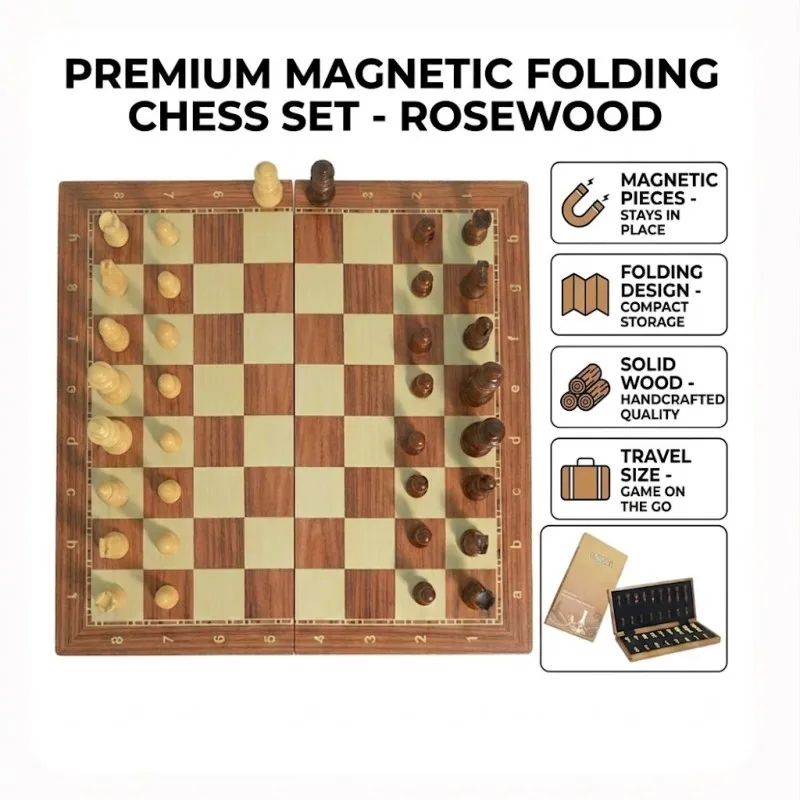 Magnetic Wooden Folding Chess Set Multiple Sizes Game Board Storage Adult Children Gift Family Game Chess Board
Magnetic Wooden Folding Chess Set Multiple Sizes Game Board Storage Adult Children Gift Family Game Chess Board