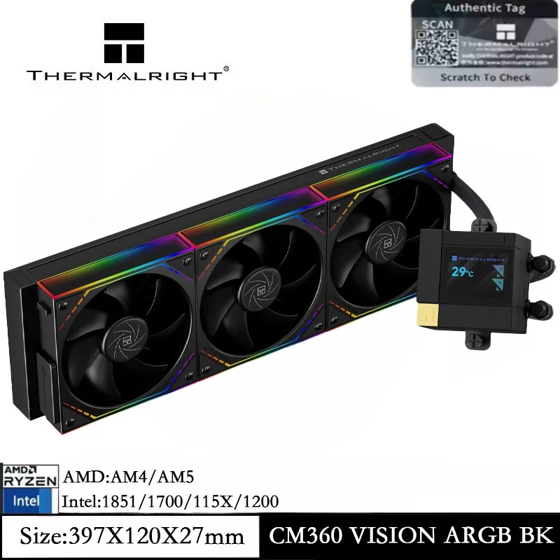 Thermalright CORE MATRIX 360 VISION ARGB ЧЕРНЫЙ охладитель воды IPS ЖК-экран с разрешением 320x240 для AM5 AM4 Intel 1851/1700
Thermalright CORE MATRIX 360 VISION ARGB ЧЕРНЫЙ охладитель воды IPS ЖК-экран с разрешением 320x240 для AM5 AM4 Intel 1851/1700