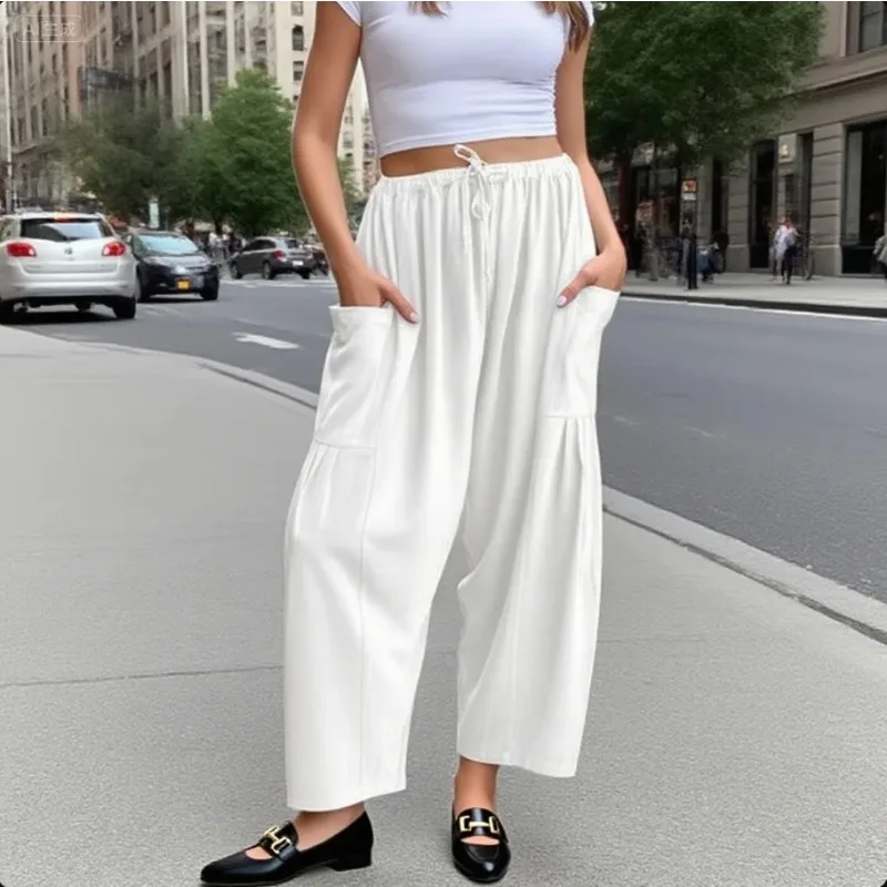 Tinaa Linen Blend Plus Size Pants Womens 2025 Solid Color Pockets Elastic Waist Casual Commuting Wide-leg Trousers 183804
Tinaa Linen Blend Plus Size Pants Womens 2025 Solid Color Pockets Elastic Waist Casual Commuting Wide-leg Trousers 183804