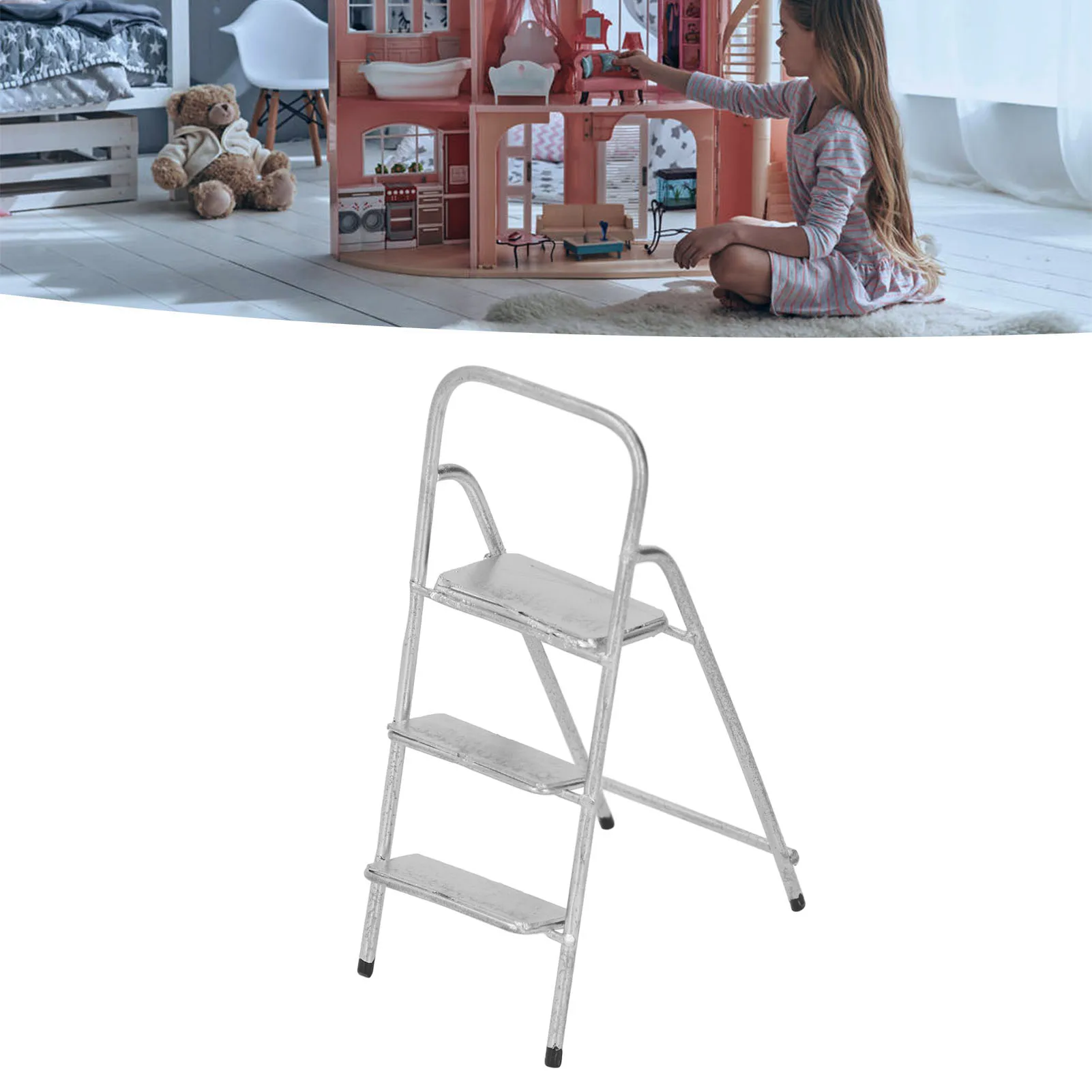 ZK30 1/12 Miniature Step Ladder Metal Delicate Texture Mini 3 Step Ladder for Dollhouse Furniture Accessories Silver
ZK30 1/12 Miniature Step Ladder Metal Delicate Texture Mini 3 Step Ladder for Dollhouse Furniture Accessories Silver