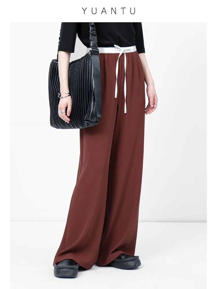 Широкие брюки оригинального дизайна, длиной в пол, новая осенняя расцветка, женские повседневные брюки с высокой талией, длинные брюки.
Широкие брюки оригинального дизайна, длиной в пол, новая осенняя расцветка, женские повседневные брюки с высокой талией, длинные брюки.