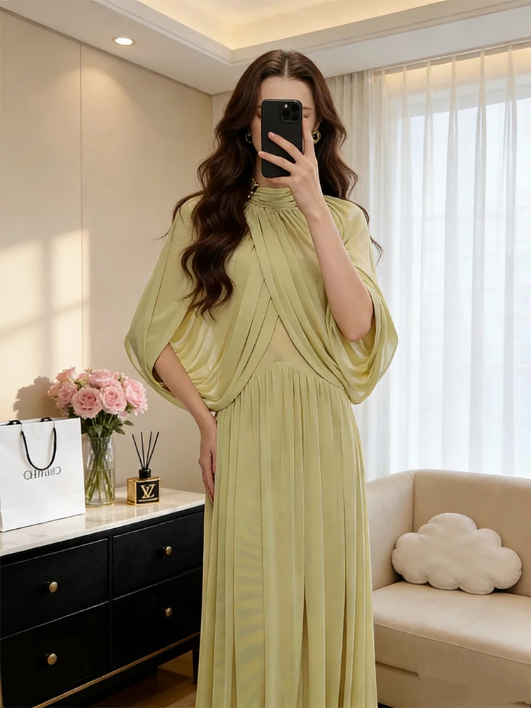 Vacation Style Women's Dress Draped Gown Casual Elegant Goddess Style Maxi Dress Polyester Fabric A-Line Skirt Sleeveless
Vacation Style Women's Dress Draped Gown Casual Elegant Goddess Style Maxi Dress Polyester Fabric A-Line Skirt Sleeveless