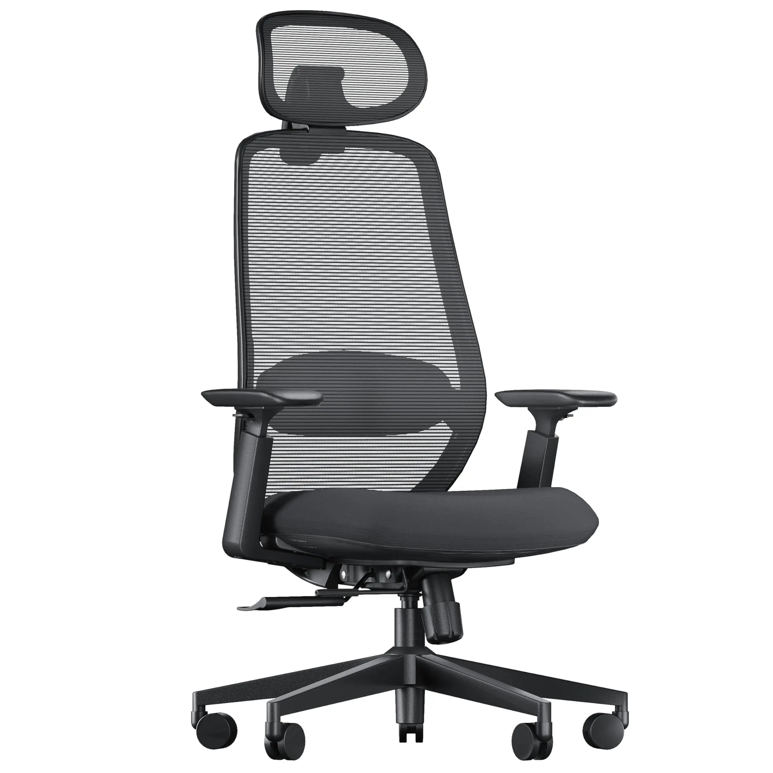 Ergonomic high-back office chair with adjustable waist support 3D headrest, mesh swivel
Ergonomic high-back office chair with adjustable waist support 3D headrest, mesh swivel