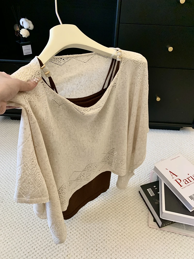Summer Women's Knitted Wrap Vest Asymmetrical Two-Piece Set Self-Preserving Style Silk Straight Cut Commute Korean Version
Summer Women's Knitted Wrap Vest Asymmetrical Two-Piece Set Self-Preserving Style Silk Straight Cut Commute Korean Version